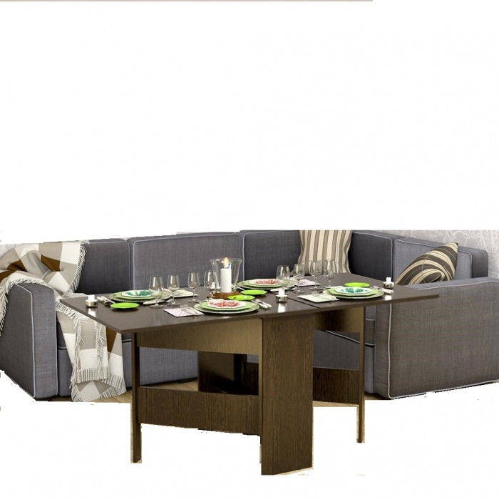 Masa plianta bucatarie / living, culoare Wenge, 168 x 80 x 77 cm [2]