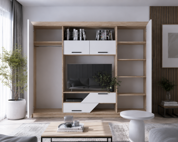 Mobila living Carmen sonoma + alb [4]
