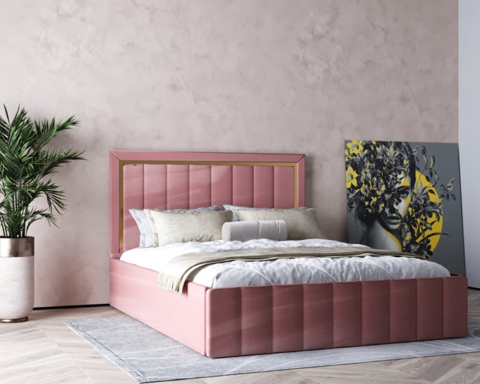 Pat Elegance Tapitat Roz 180x200 [7]