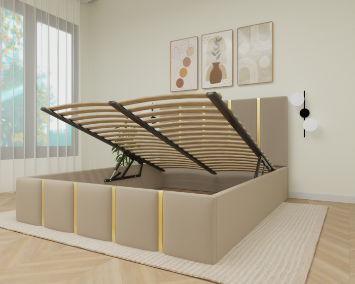 Pat Milano Tapitat cu Somiera Rabatabila [2]