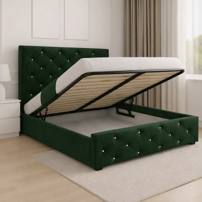 Pat Prestige Tapitat, Stofa Cu Somiera Rabatabila [2]