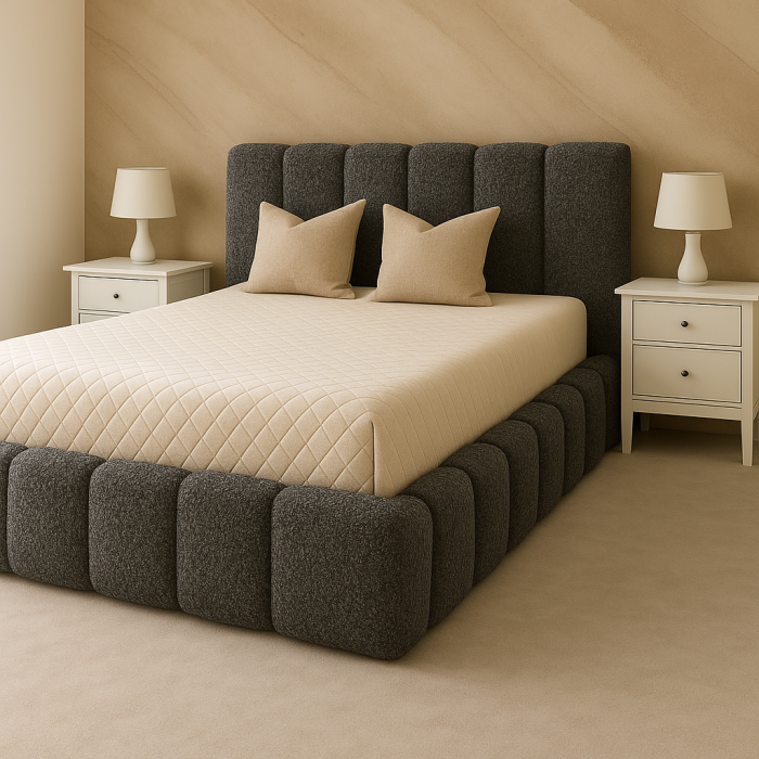 Pat tapitat AURORA , Saltea inclusa, Calitate Superioara   ✔ [1]