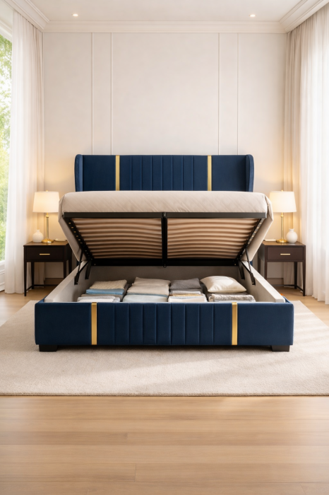 Patul Tapițat Hawaii cu Somieră Rabatabilă [3]