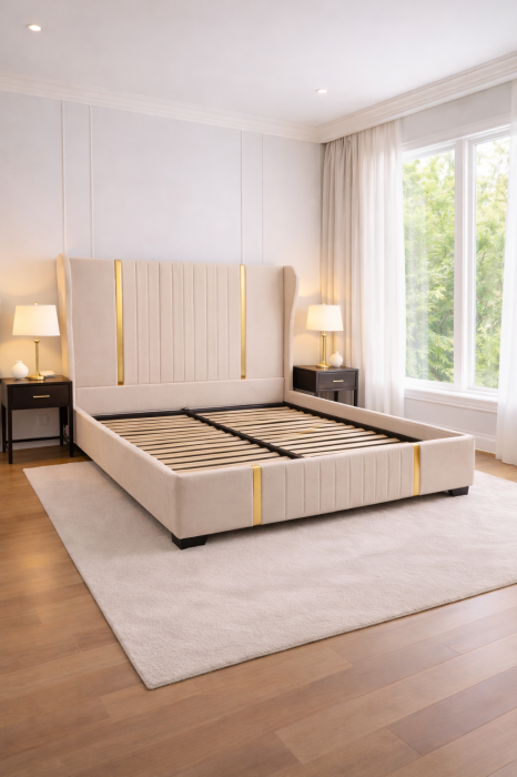 Patul Tapițat Hawaii cu Somieră Rabatabilă [4]