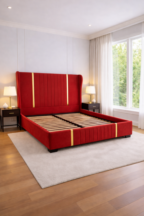 Patul Tapițat Hawaii cu Somieră Rabatabilă [4]