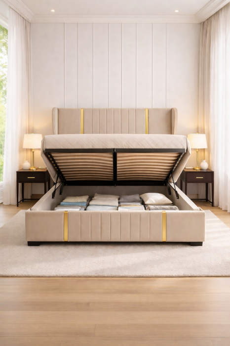 Patul Tapițat Hawaii cu Somieră Rabatabilă [3]