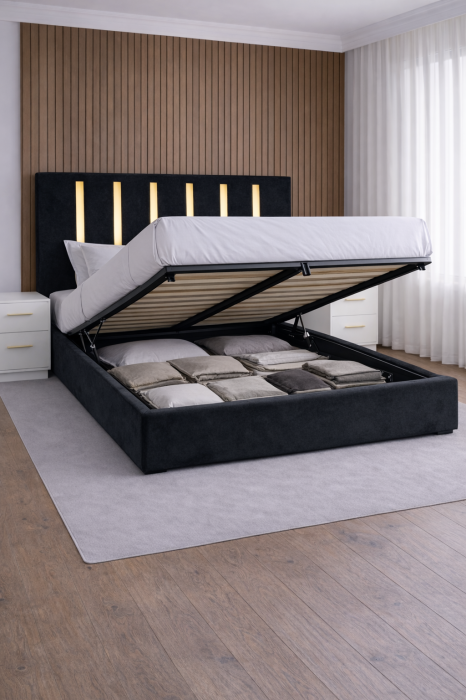 Pat Tapițat ZOE cu Somieră Rabatabilă [3]