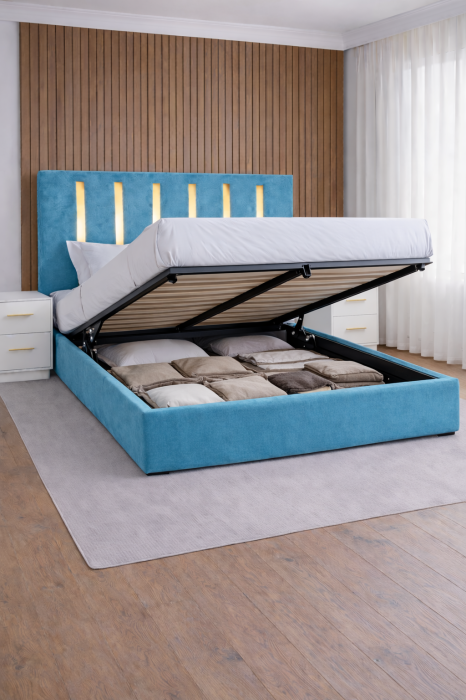 Pat Tapițat ZOE cu Somieră Rabatabilă [2]
