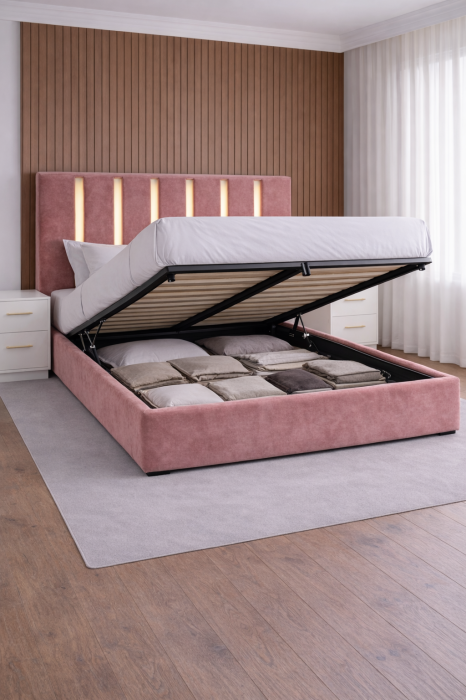 Pat Tapițat ZOE cu Somieră Rabatabilă [2]