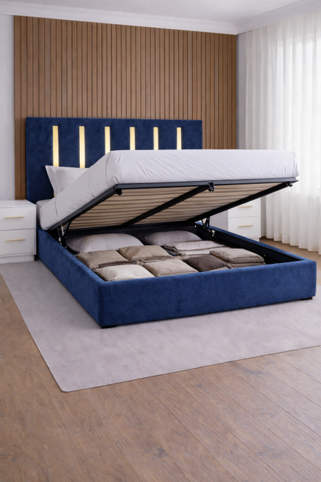 Pat Tapițat ZOE cu Somieră Rabatabilă [2]