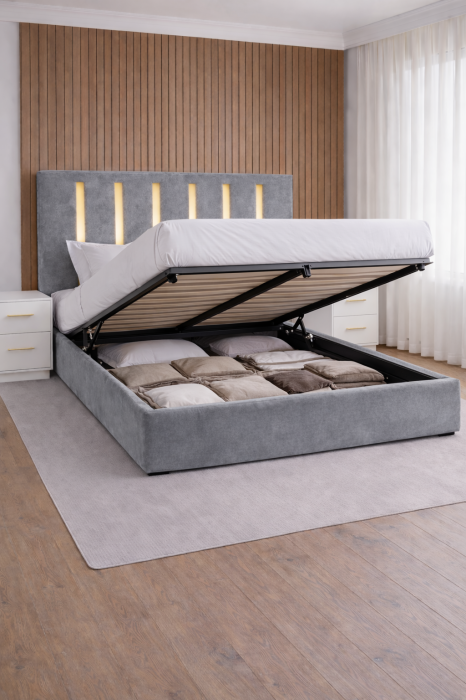 Pat Tapițat ZOE cu Somieră Rabatabilă [2]