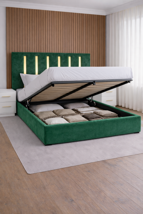 Pat Tapițat ZOE cu Somieră Rabatabilă [2]