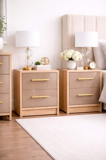 Set Dormitor din  MDF lucios ZOE cu Somiera rabatabila si lada, dressing 150x200 [4]