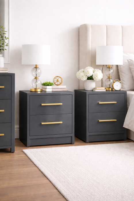 Set Dormitor din  MDF lucios ZOE cu Somiera rabatabila si lada, dressing 150x200 [3]