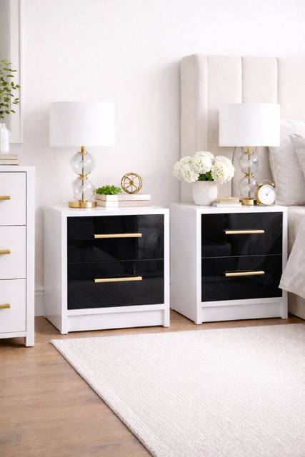 Set Dormitor Eva mdf lucios cu Somiera Rabatabila si lada , dressing 200x200 [3]