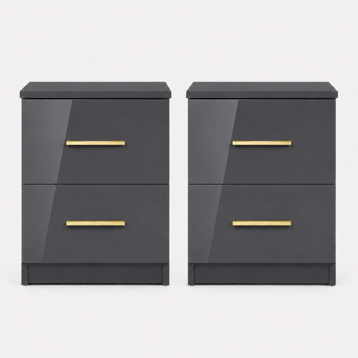 Set Dormitor Golden mdf lucios cu Somiera Rabatabila si lada, dressing 250x200 [4]