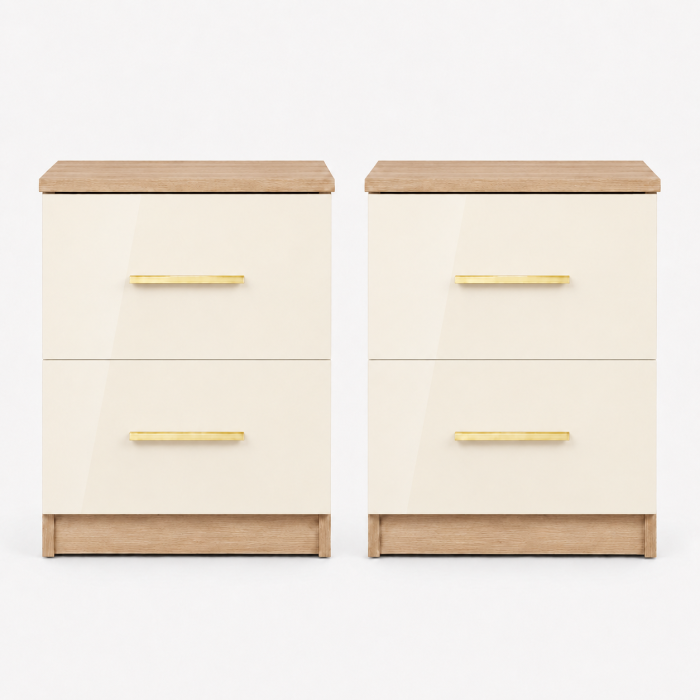 Set Dormitor Golden mdf lucios cu Somiera Rabatabila si lada, dressing 250x200 [3]