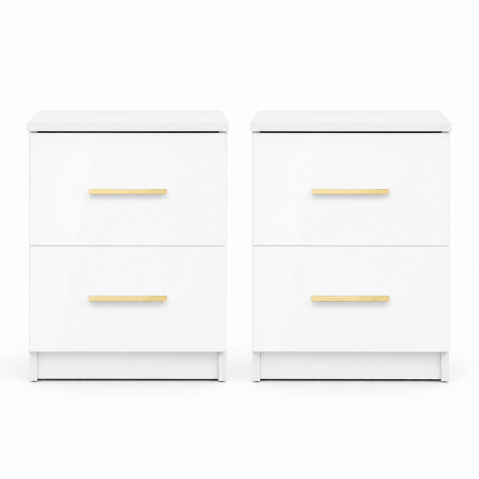 Set Dormitor Golden mdf lucios cu Somiera Rabatabila si lada, dressing 250x200 [4]
