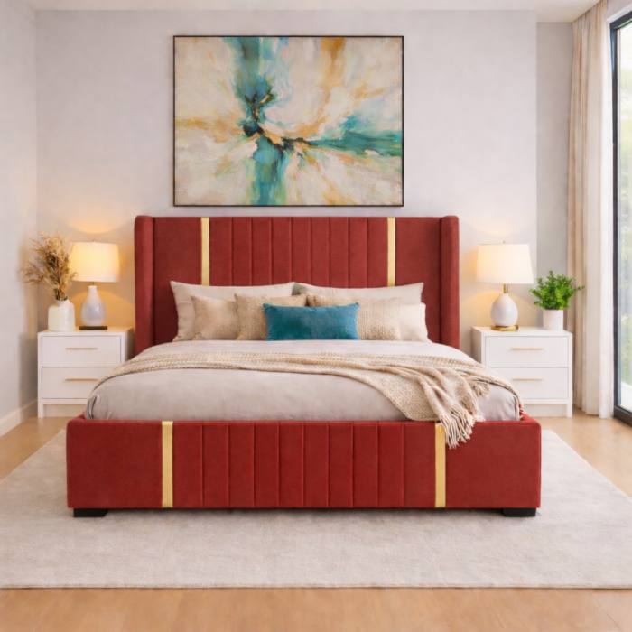 Set Dormitor Hawaii mdf lucios cu Somiera Rabatabila si lada de depozitare, dressing 250x200 [2]