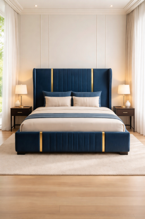 Set Dormitor Hawaii mdf lucios cu Somiera Rabatabila si lada de depozitare, dulap 250x200 [2]