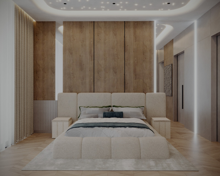 SET Pat ROYAL  cu 2 noptiere tapitate, Saltea inclusa, calitate superioara ✔ [3]