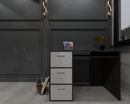 Birouri - Birou Calculator, Wenge/Alb, 85x120x60 cm