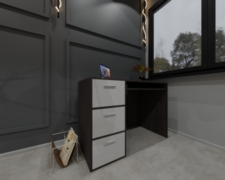 Birou Calculator, Wenge/Alb, 85x120x60 cm [1]