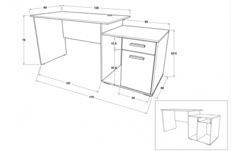 Birou Office Wenge&Alb [4]
