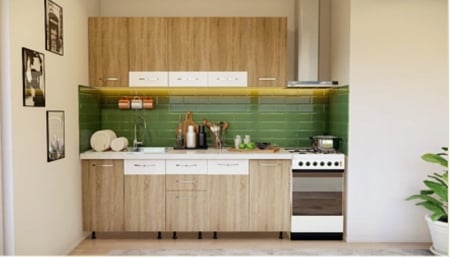 Mobila Bucatarie - Bucatarie Bianca 2m Sonoma&Alb