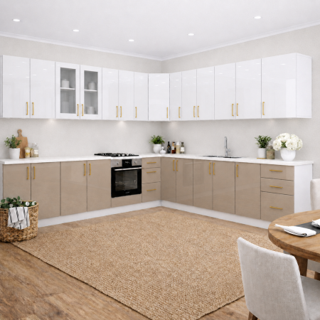 Bucătărie din Mdf lucios Gia 3.2 x 3.5m