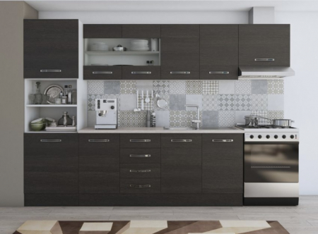 Mobila Bucatarie - Bucatarie Karina 2.8m Alb&Wenge