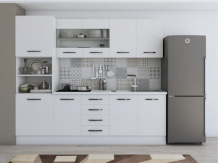 Mobila Bucatarie - Bucatarie Karina  Alb 2.2m