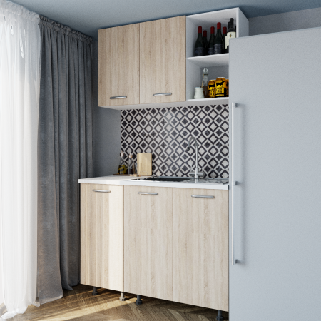 Mobila Bucatarie - Bucatarie Lory 1.2m  Sonoma&Alb