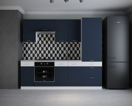 Mobila Bucatarie - Bucatarie Nuria 2.4m Alb&Antracit