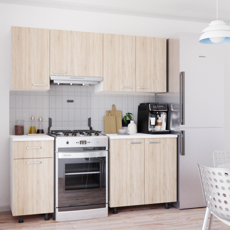 Mobila Bucatarie - Bucatarie Odessa 1.8m Sonoma&Alb