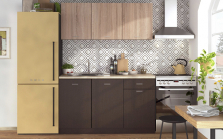 Mobila Bucatarie - Bucatarie Ombra 1.35 m Wenge&Sonoma