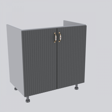 Bucatarie Opera MDF 2.6m Alb&Gri Cenusiu [9]