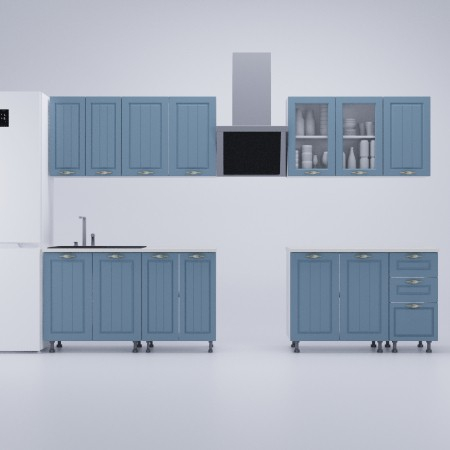 Mobila Bucatarie - Bucatarie Provence MDF 2.6m Bleu