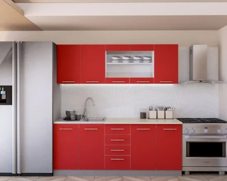 Seturi Mobila Bucatarie - Bucatarie Red 2m Rosu&Alb