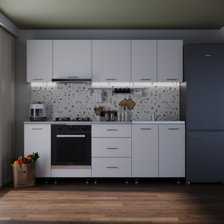 Mobila Bucatarie - Bucatarie Sena 2.4 m Alb