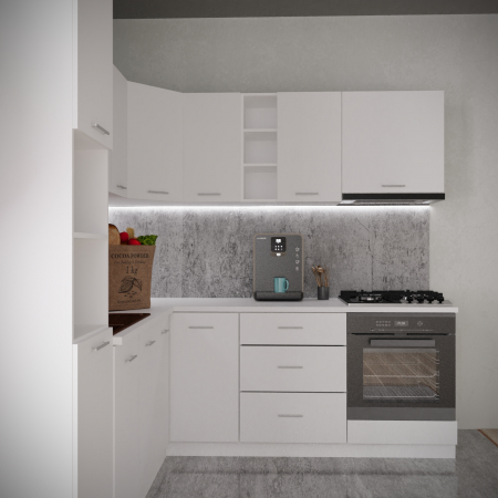 Bucatarie Sena Colt  2.2m x 2.2 m Alb [1]