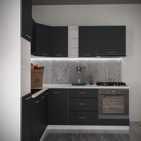 Bucatarie Sena Colt  2.2m x 2.2 m Antracit [1]