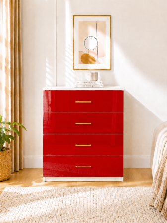 Comoda cu 4 sertare mdf lucios