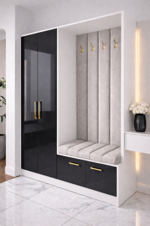Cuier cu pantofar Narcis, fronturi MDF Lucios