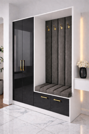 Cuier cu pantofar Narcis, fronturi MDF Lucios