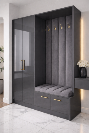Cuier cu pantofar Narcis, fronturi MDF Lucios