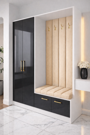 Cuier cu pantofar Narcis, fronturi MDF Lucios