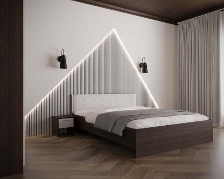 Dormitor Adria Tapitat 3 Usi Wenge&Alb [1]
