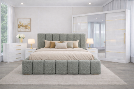 Dormitor  AURORA set cu dulap din MDF LUCIOS 250 X200