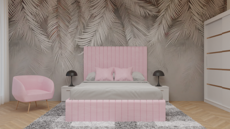 Dormitor Cairo Tapitat Dressing 250x200 3 Usi Alb